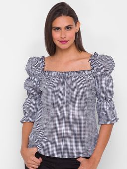 Globus - Black & White Checked Top